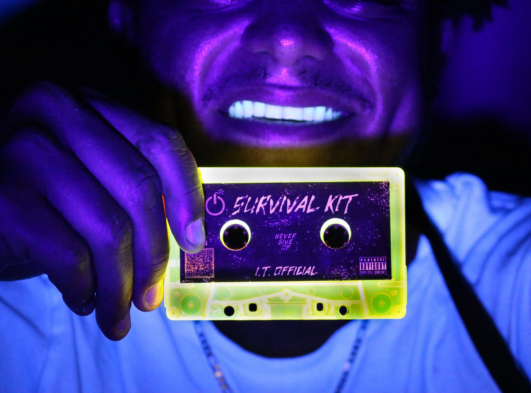 Survival Kit Neon Cassette UV Light Blacklight